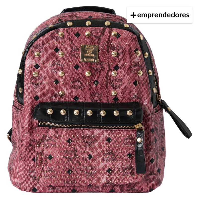 LATINA - Mochila Rosada Animal Print con Estoperoles
