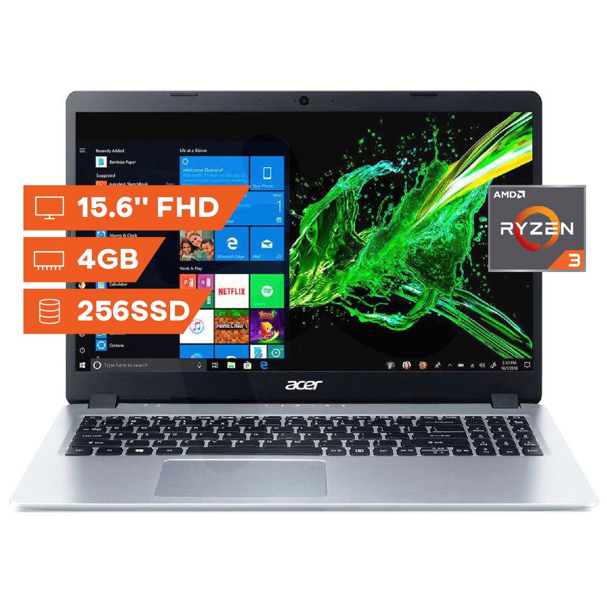ACER - Notebook Acer/Ryzen 3/4Gb Ram/256 Ssd/w10/15.6 FHD