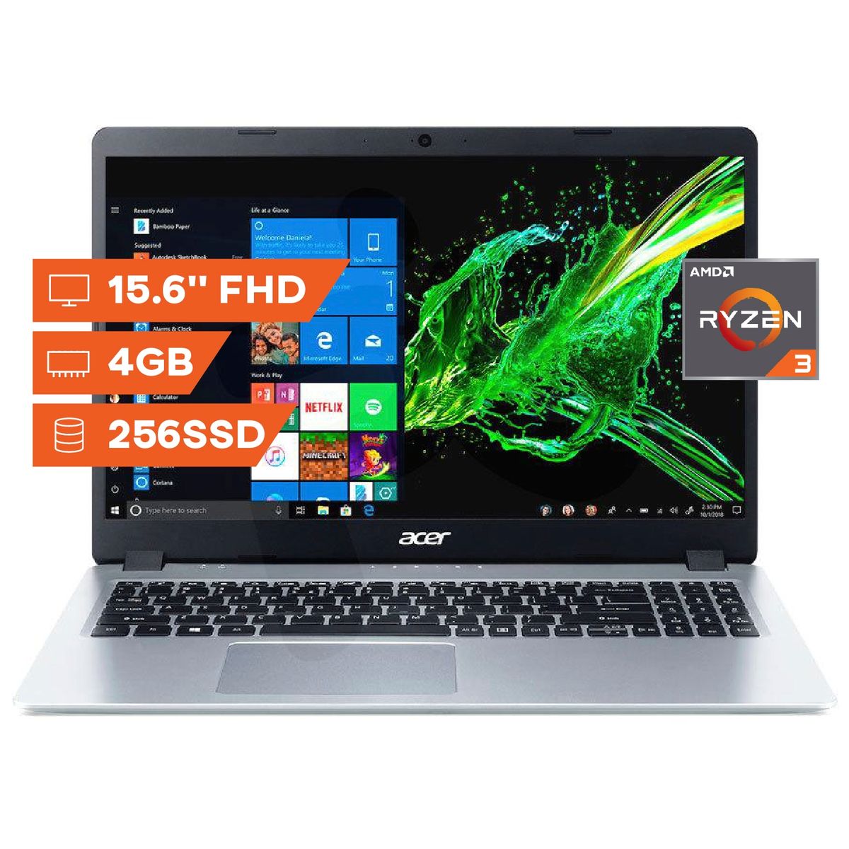 ACER - Notebook Acer/Ryzen 3/4Gb Ram/256 Ssd/w10/15.6 FHD