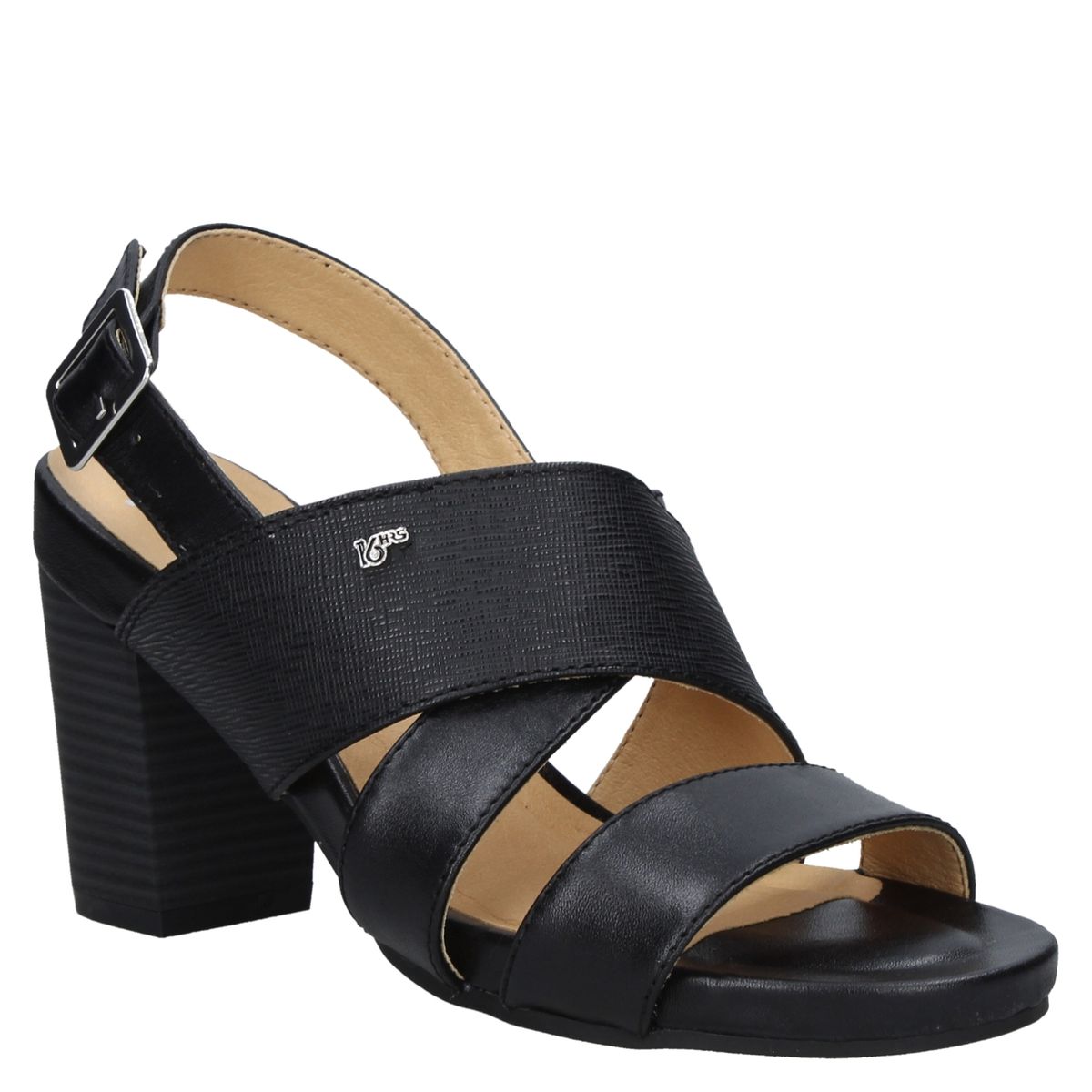 16 HRS - Sandalia Mujer Cuero Negro