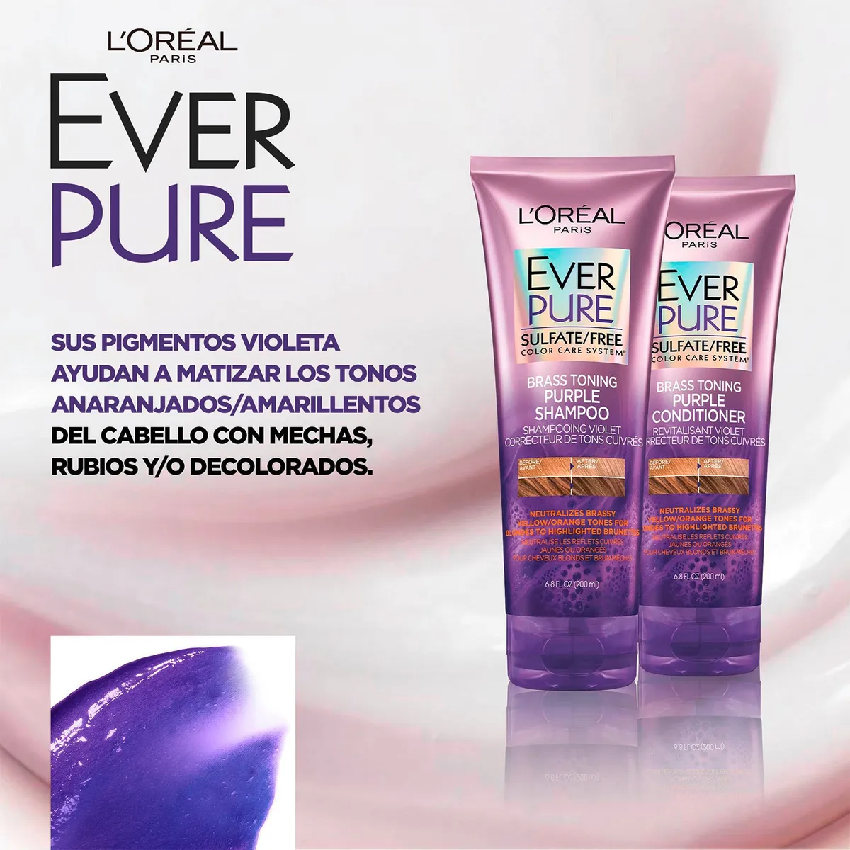 HAIR EXPERTISE - Set Acondicionador Toning Purple Brass Everpure 200 Ml Hair Expertise