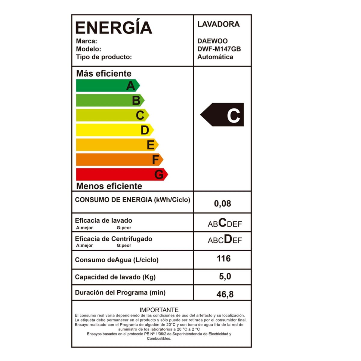 WINIA - Lavadora Automática 14.5 Kg Gris DWF-M147GB