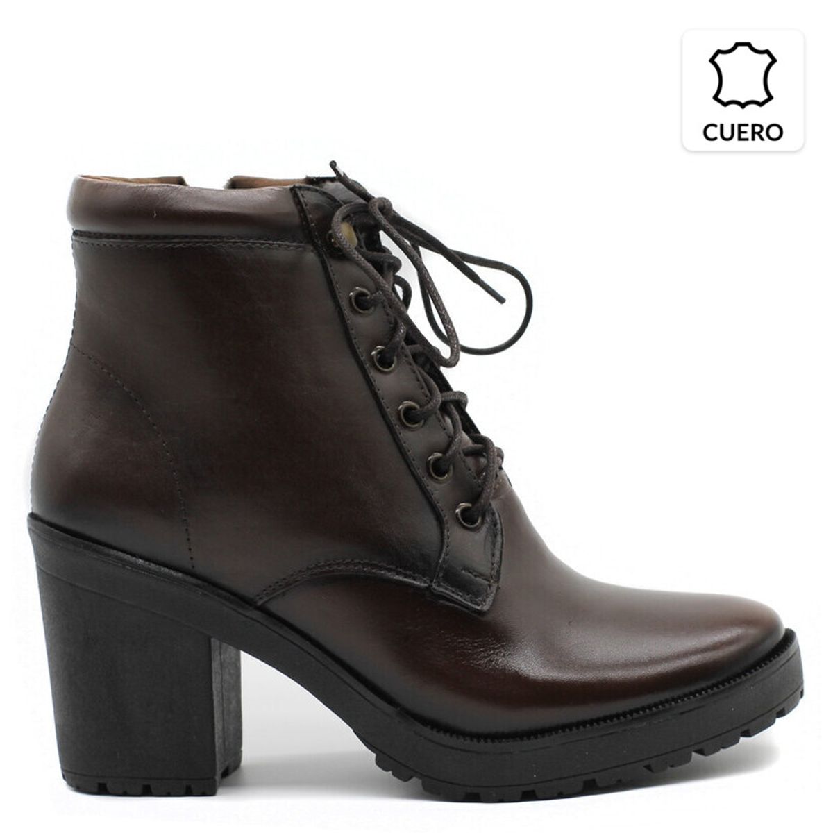 BE FLEX - BOTíN CUERO MUJER CAFÉ OSCURO