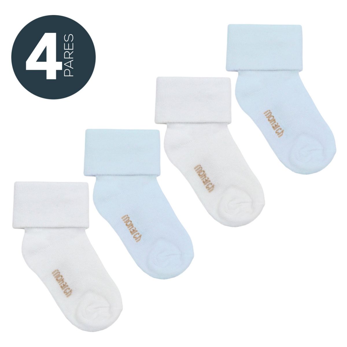 MONARCH - Pack 4 unidades calcetin bamboo bebe unisex