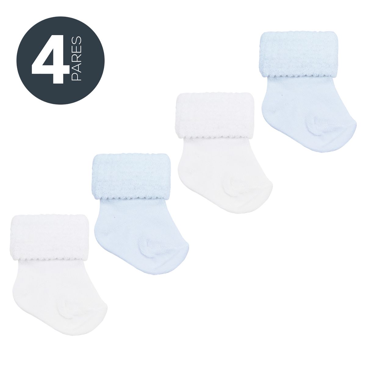 MONARCH - Pack 4 unidades calcetin bamboo bebe unisex