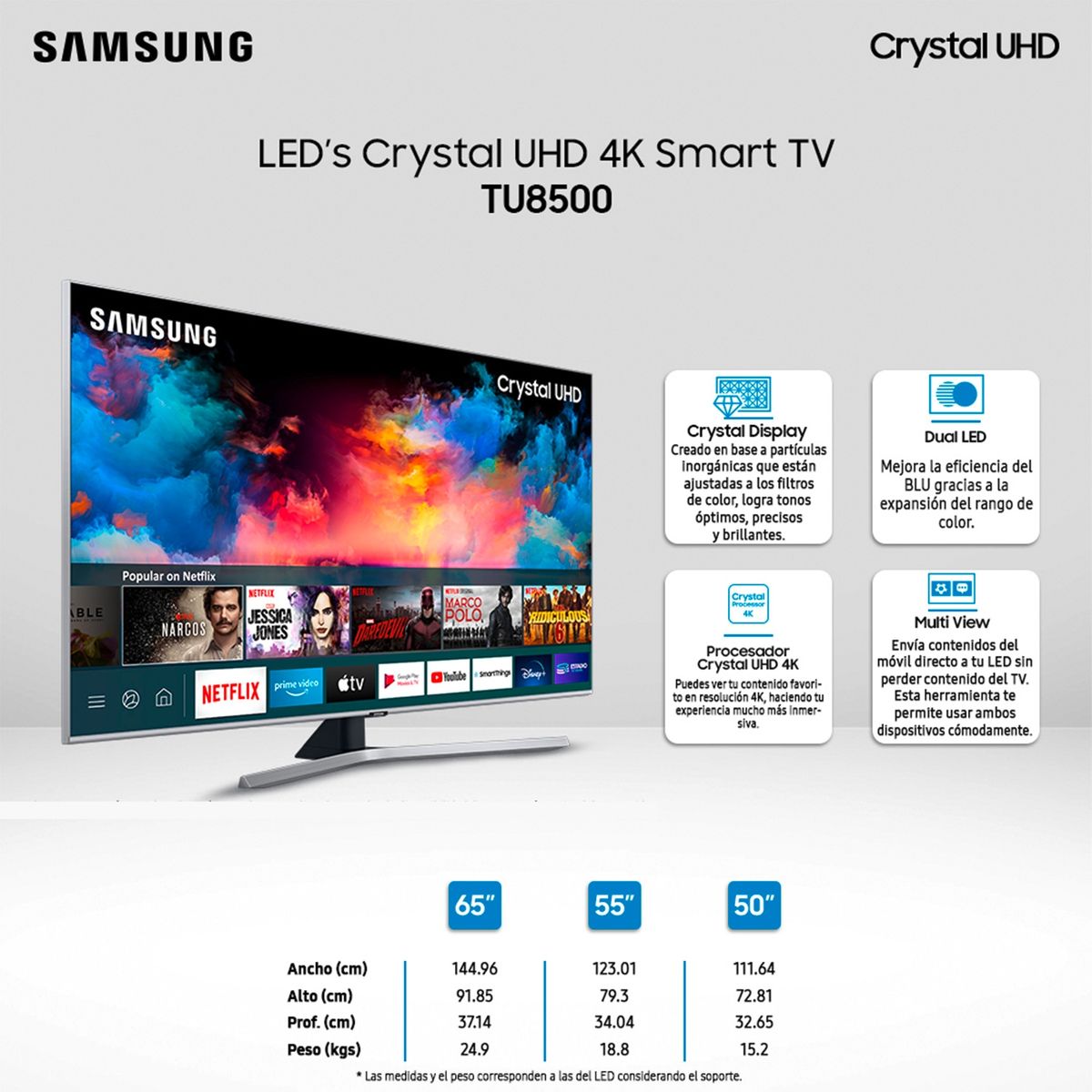 SAMSUNG - LED SAMSUNG 65 TU8500 UHD 4K Smart TV