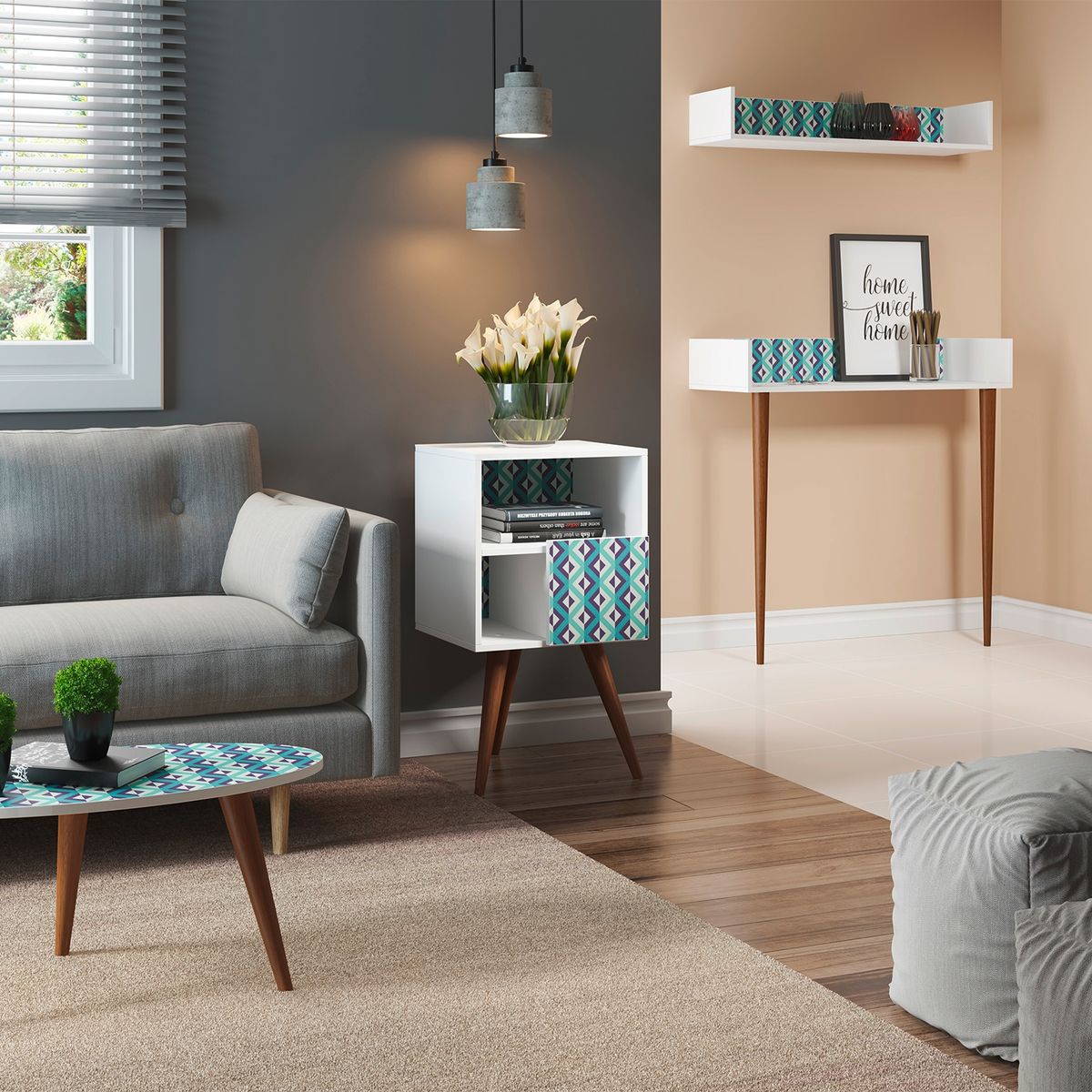 BE DESIGN - Mesa Auxiliar Retro Rectangular Be Design