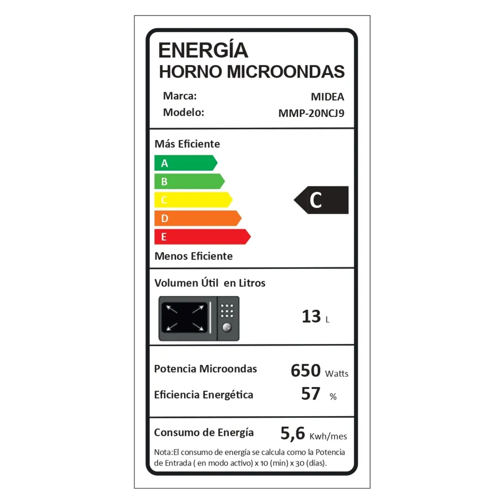 Microondas Mecánico 20 Litros 1050-700W - Blanco, foto 5
