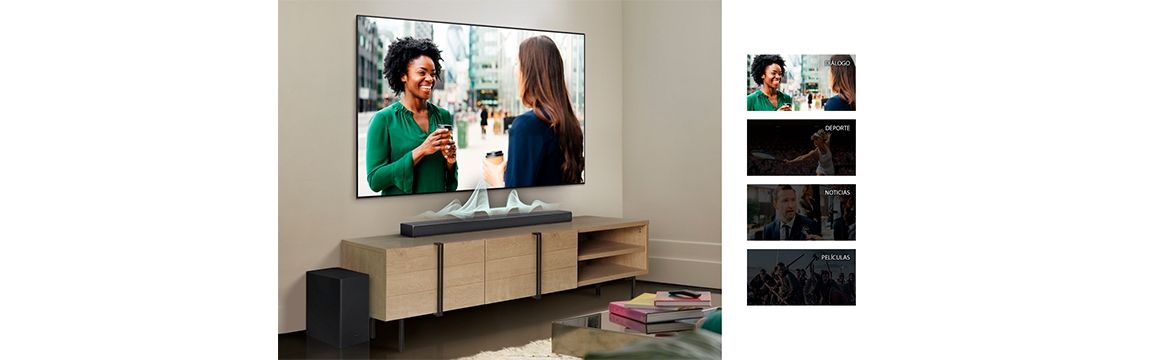 Barra de sonido HW-Q60T de 360 W y 5.1 CH