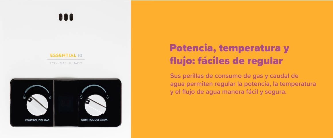Potencia, temperatura y fujo faciles de regular