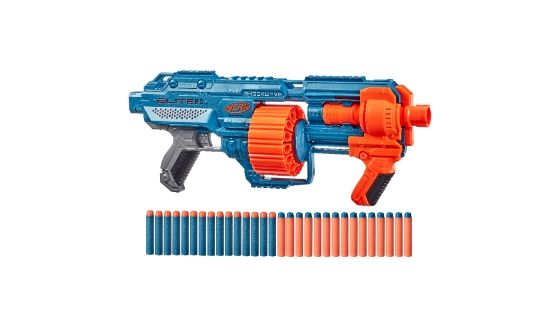 Lanzador Nerf Elite 2.0 Shockwave RD-15 - 30 dardos Nerf, tambor giratorio de 15 dardos, modo ráfaga - personalización