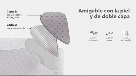 Dos capas que garantiza comodidad y durabilidad