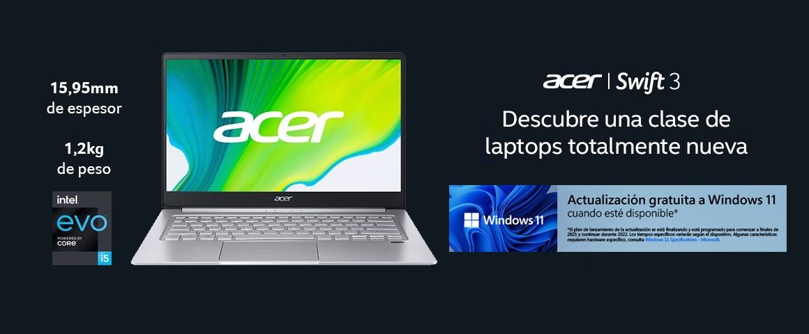 Swift 3 ultradelgado con Intel EVO