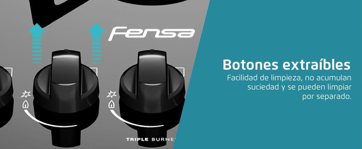 Botones extraíbles. Facilidad de limpieza, no acumulan suciedad y se pueden limpiar por separado.