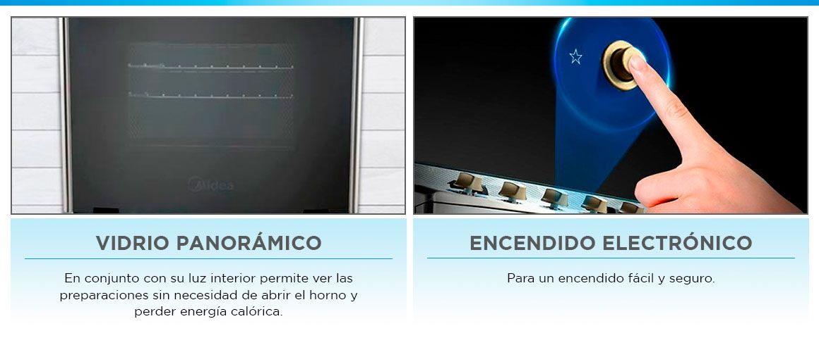 Cocina 4 quemadores Midea