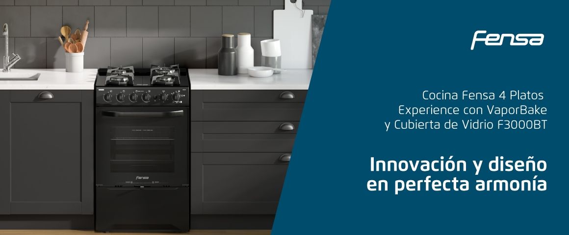 Cocina Fensa F 3000 BT. Con VaporBake y Cubierta de Vidrio