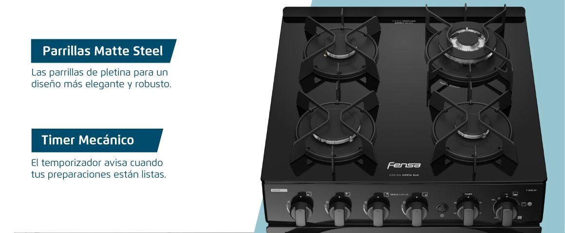 Parrillas Matte Steel. Y Timer Mecanico