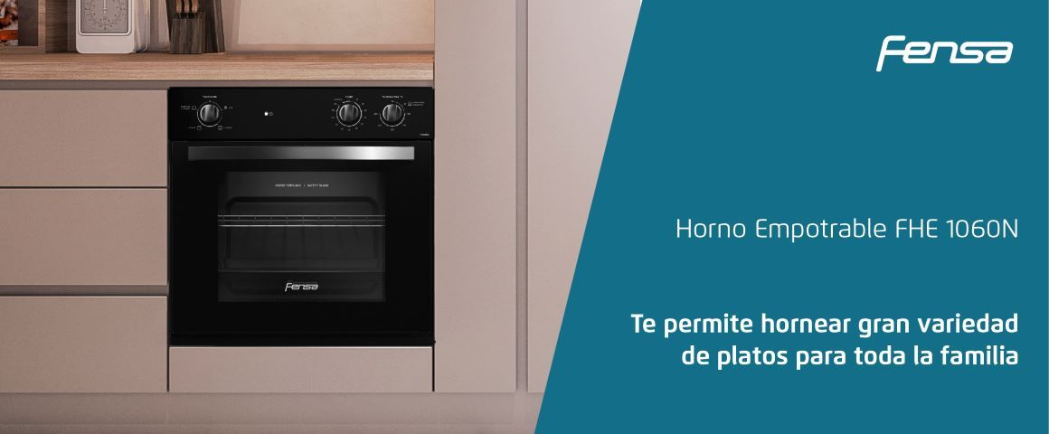 Horno Empotrable FHE 1060N. Te permite hornear gran variedad de platos para toda la familia