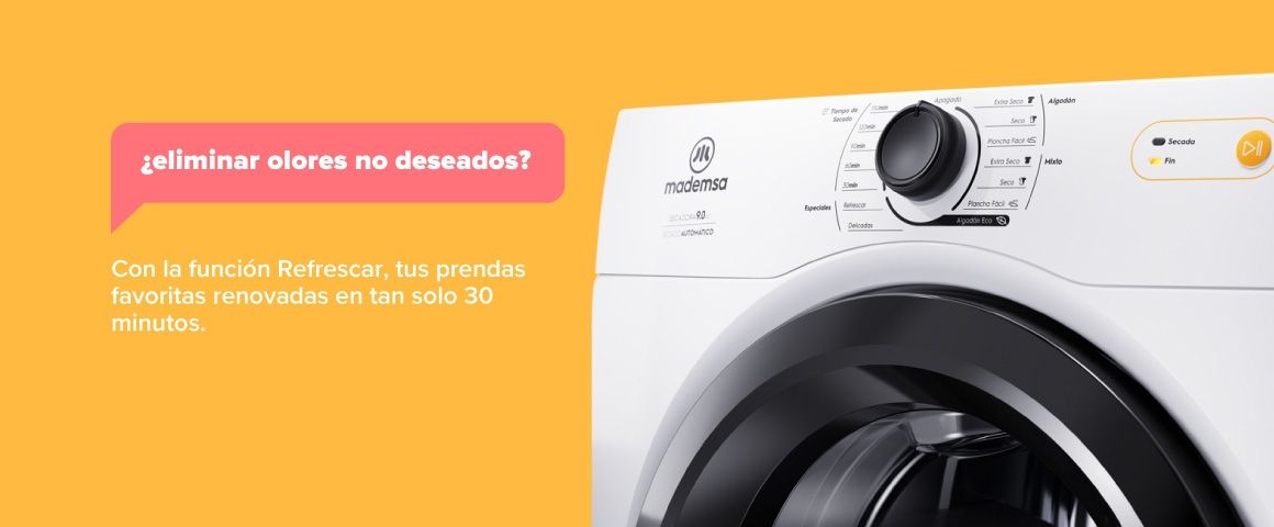 ¿Eliminar olores no deseados?. Con la función Refrescar, tus prendas favoritas renovadas en tan solo 30 minutos. 