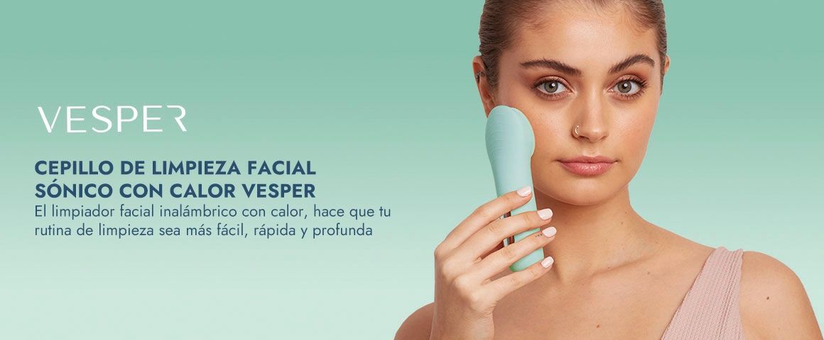 Cepillo de limpieza facial sónico con calor Verde Vesper