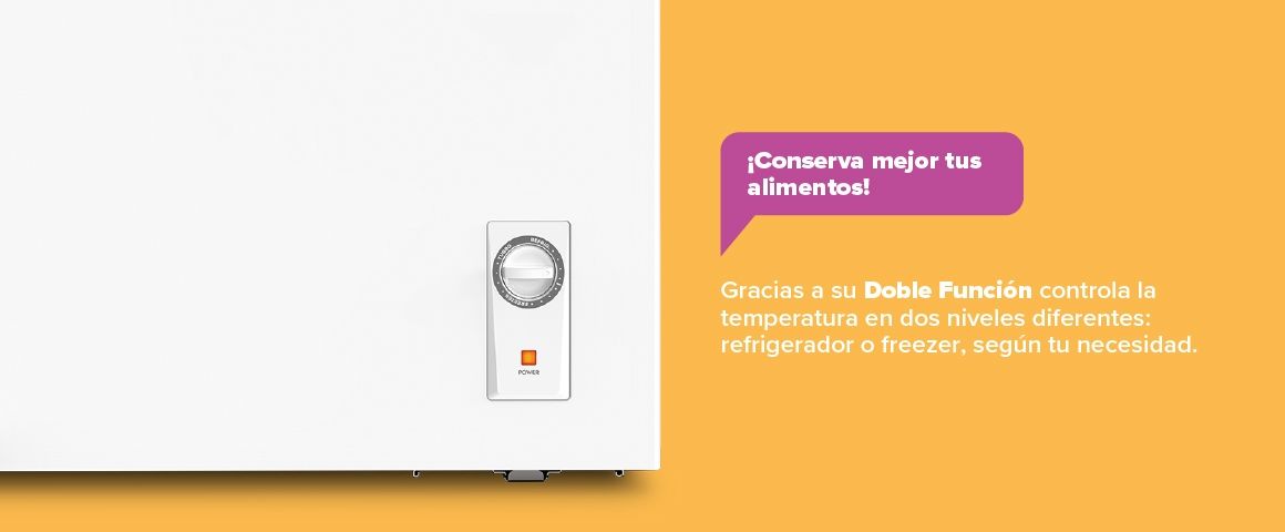 Funcion Dual, usa tu congelador como Freezer o Refrigerador.