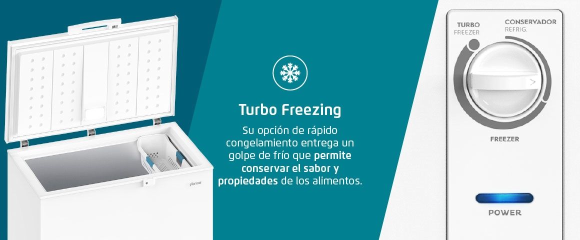 Turbo Freezing. Opcion de rapido congelamiento.