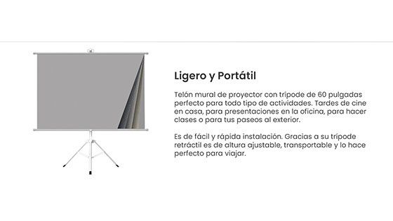 LEVO Telón Mural de Proyector Portátil 60 pulgadas