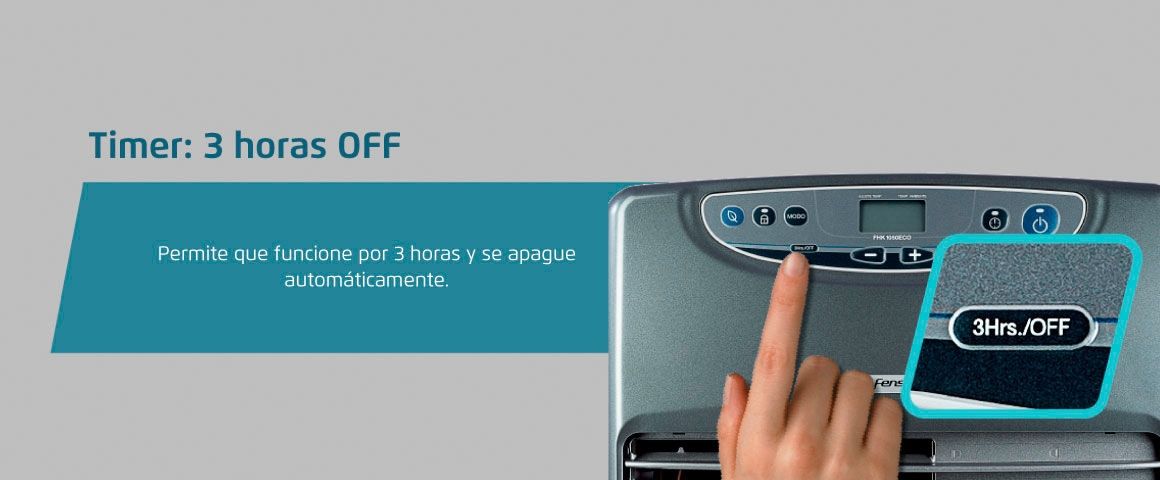 Timer de hasta 3 horas de funcionamiento