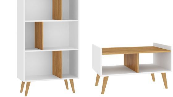 Combo Estantería Librero + Mesa de centro Nichos 