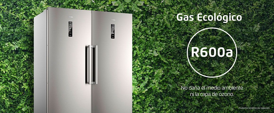 Gas Ecológico R600a. No daña el medio ambiente ni la capa de ozono.