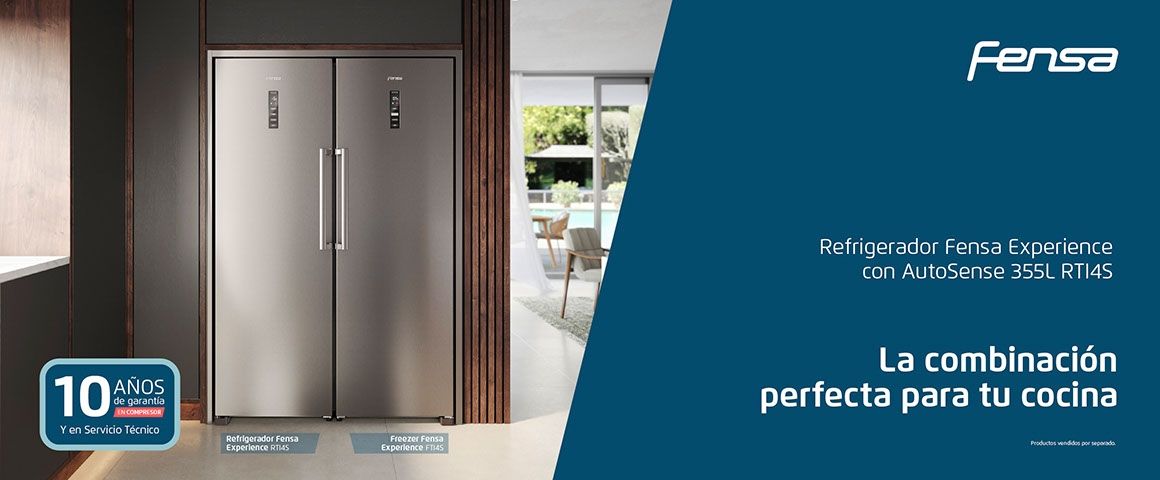 Refrigerador Fensa Experience con AutoSense 355L RTI4S. La combinación perfecta para tu cocina.