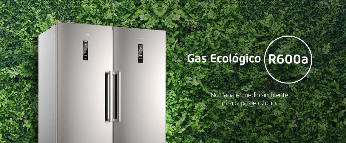Gas Ecológico R600a. No daña el medio ambiente ni la capa de ozono