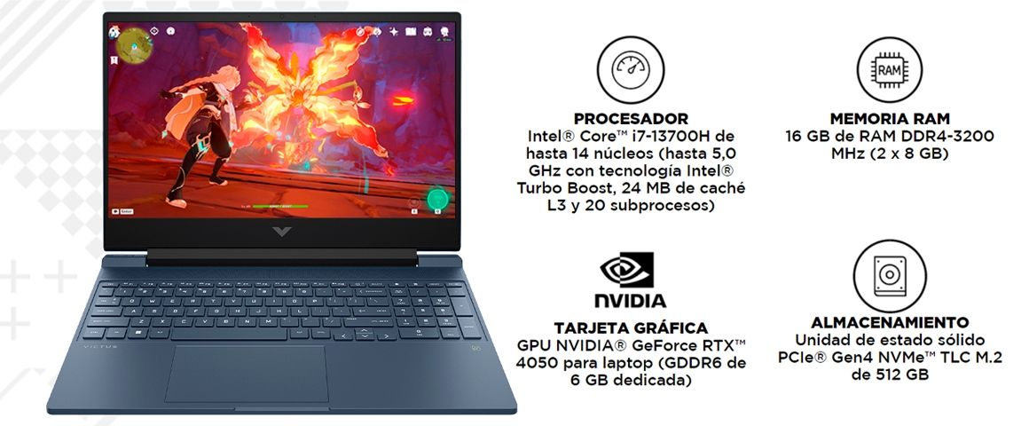 VICTUS 15-fa1002la - Especificaciones