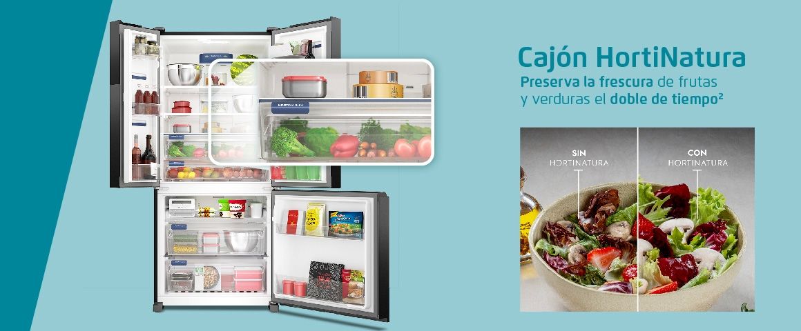 Cajón HortiNatura. Preserva la frescura de frutas y verduras el doble de tiempo.