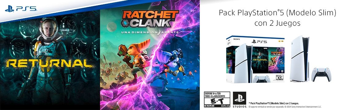 BUNDLE CONSOLA PLAYSTATION 5 SLIM RATCHET & CLANK RIFT APART Y RETURNAL