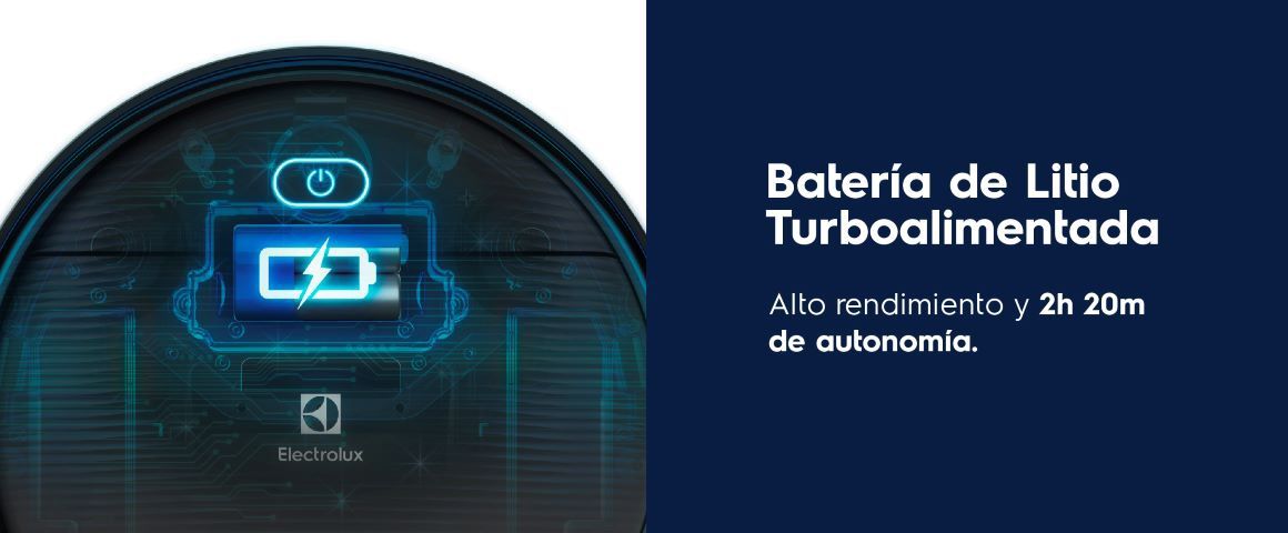 Batería de Litio Turboalimentada. Autonomía con 2h 20m de duración.