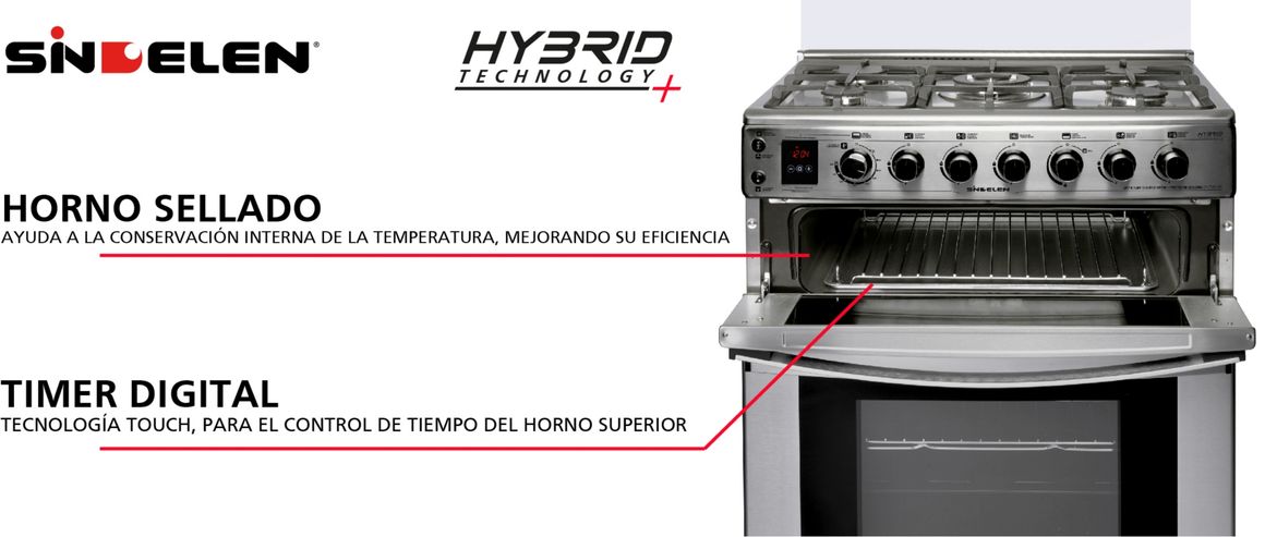 COCINA DOBLE HORNO HIBRIDA CH-770DHIN SINDELEN