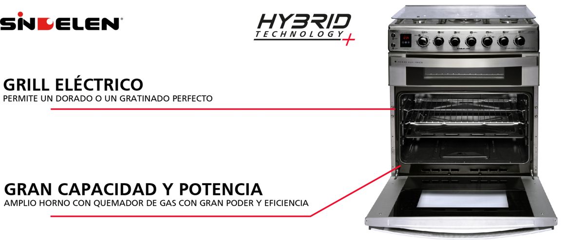 COCINA DOBLE HORNO HIBRIDA CH-770DHIN SINDELEN