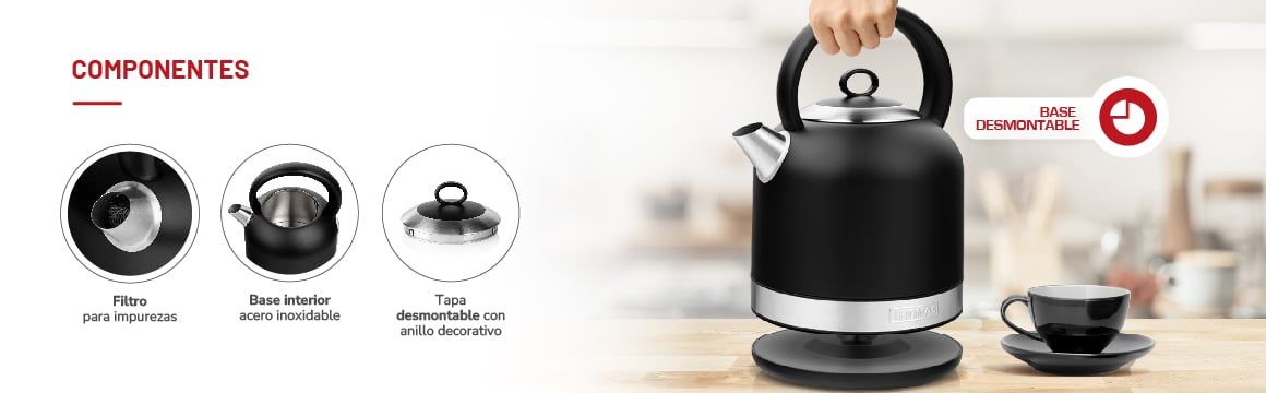 Hervidor Negro Mate 2.5 lts TH-6510N