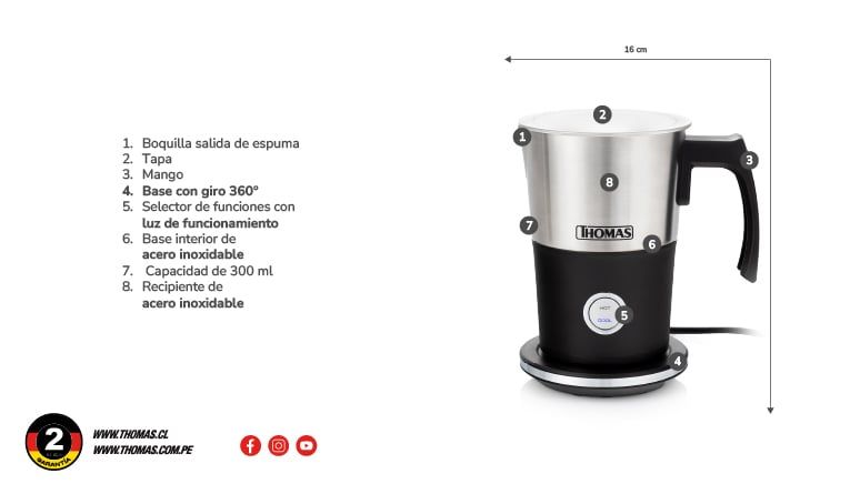 Espumador de Leche 4 en 1 TH-4110i