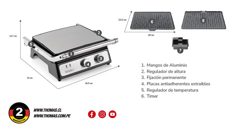 Panini Grill 2 en 1 TH-980i