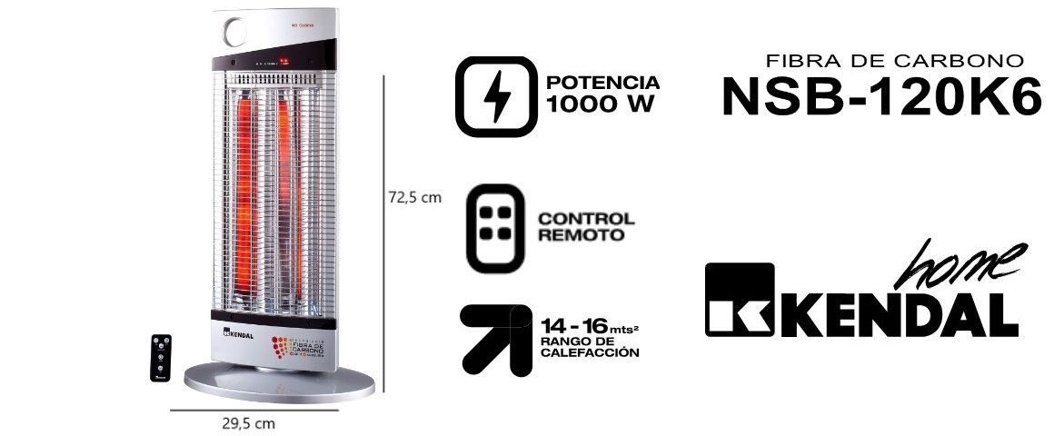 Estufa Fibra de Carbono NSB 120K6 Con control remoto