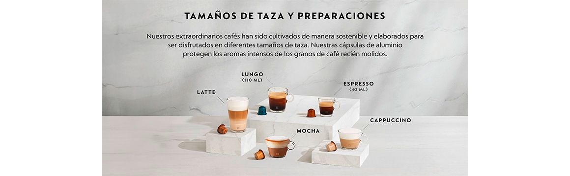 Tamaños de taza y preparaciones