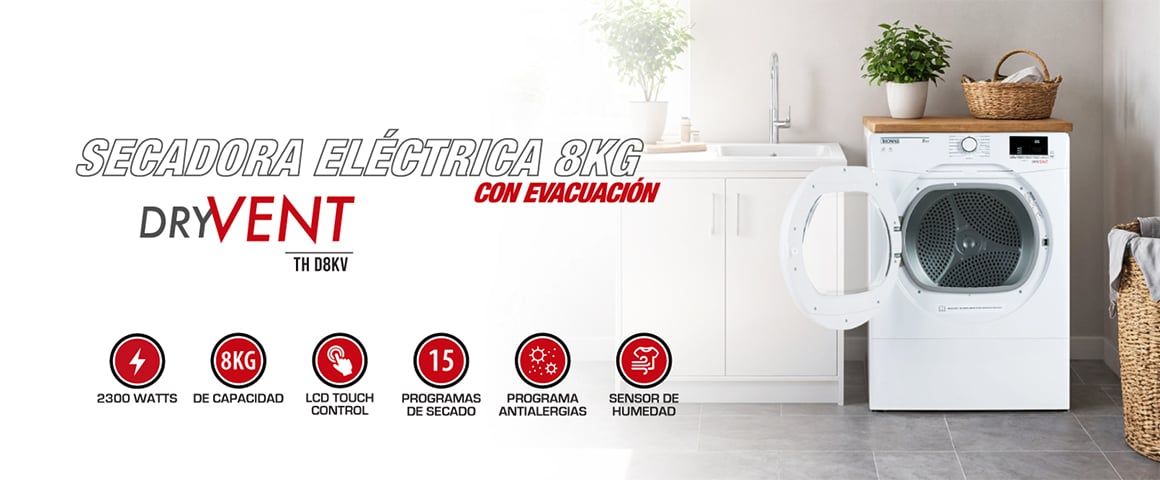 Secadora Eléctrica 8 Kg con Evacuación