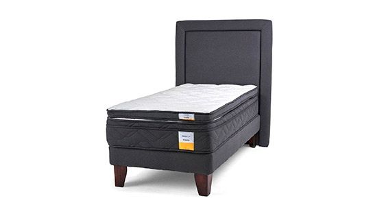 CAMA EUROPEA EUROTOP 1.5 PLAZAS + TOPPER + RESPALDO