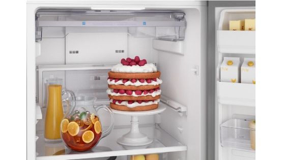 Bandejas adaptables en refrigerador con el refrigerador Fensa DF56S