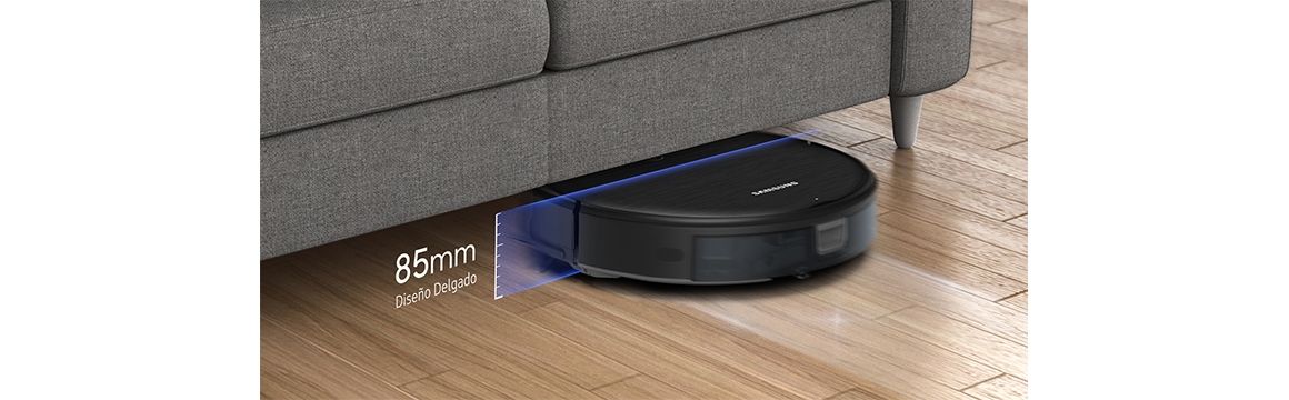 Aspiradora y trapeadora 2 en 1 con diseño delgado y control Wi-Fi
