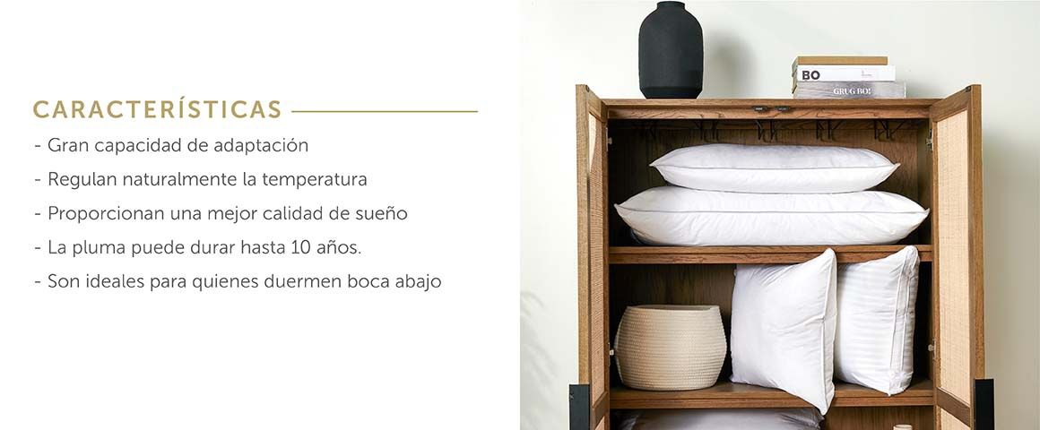Características de almohadas pluma