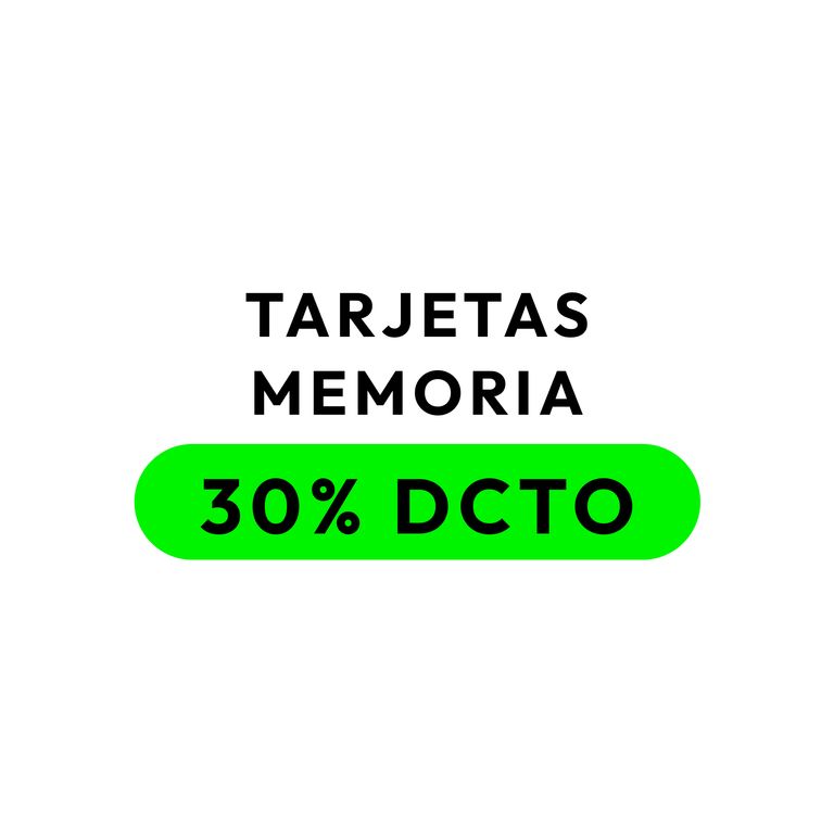 30% Tarjetas Memoria