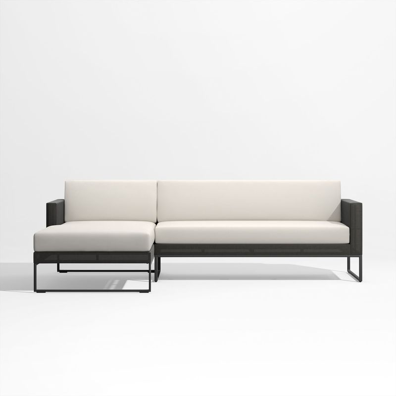 CRATE & BARREL - Seccional Dune Negro Izquierdo Crate & Barrel